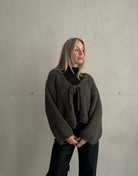 Bouclé Strickjacke mit Schleife - Switch - Fashion