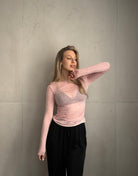 Cashmere Blend Longsleeve mit Punkten – Leicht transparent, unvergleichbar soft - Switch - Fashion