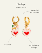 Colorful Acrylic Heart Edelstahl Ohrringe – Pearl &amp; Candy Glow - Switch - Fashion