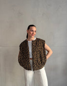 Cord - Weste mit Leo - Print und Seitentaschen - Switch - Fashion