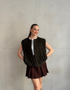 Cord - Weste mit Leo - Print und Seitentaschen - Switch - Fashion