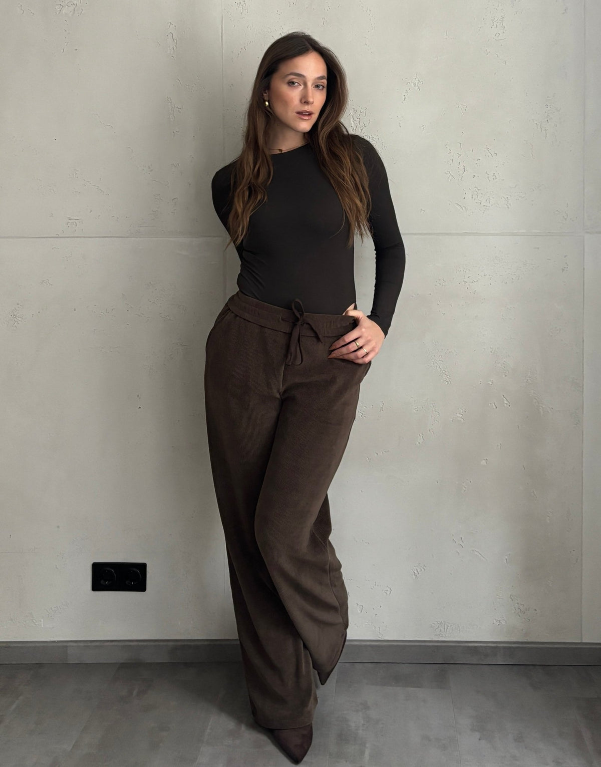 Cordhose mit weitem Bein