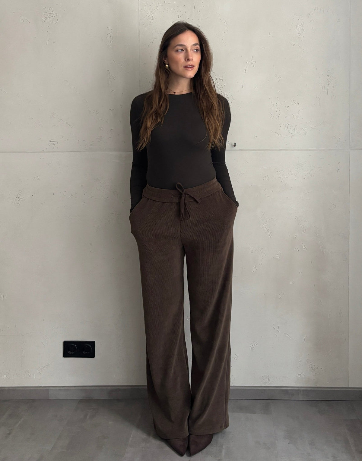 Cordhose mit weitem Bein