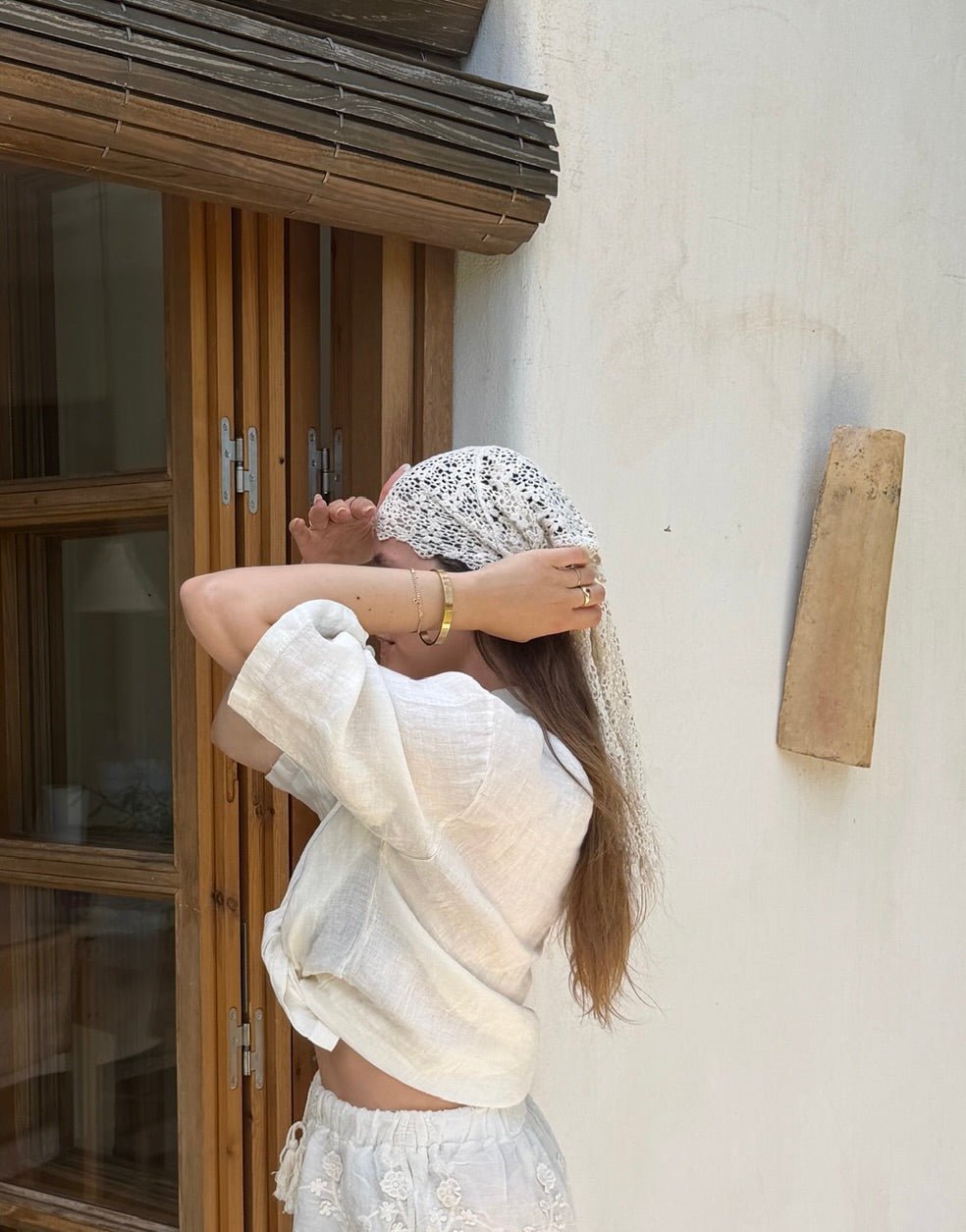 Crochet Bandana – Häkel, Offwhite, 100% Baumwolle - Switch-Fashion