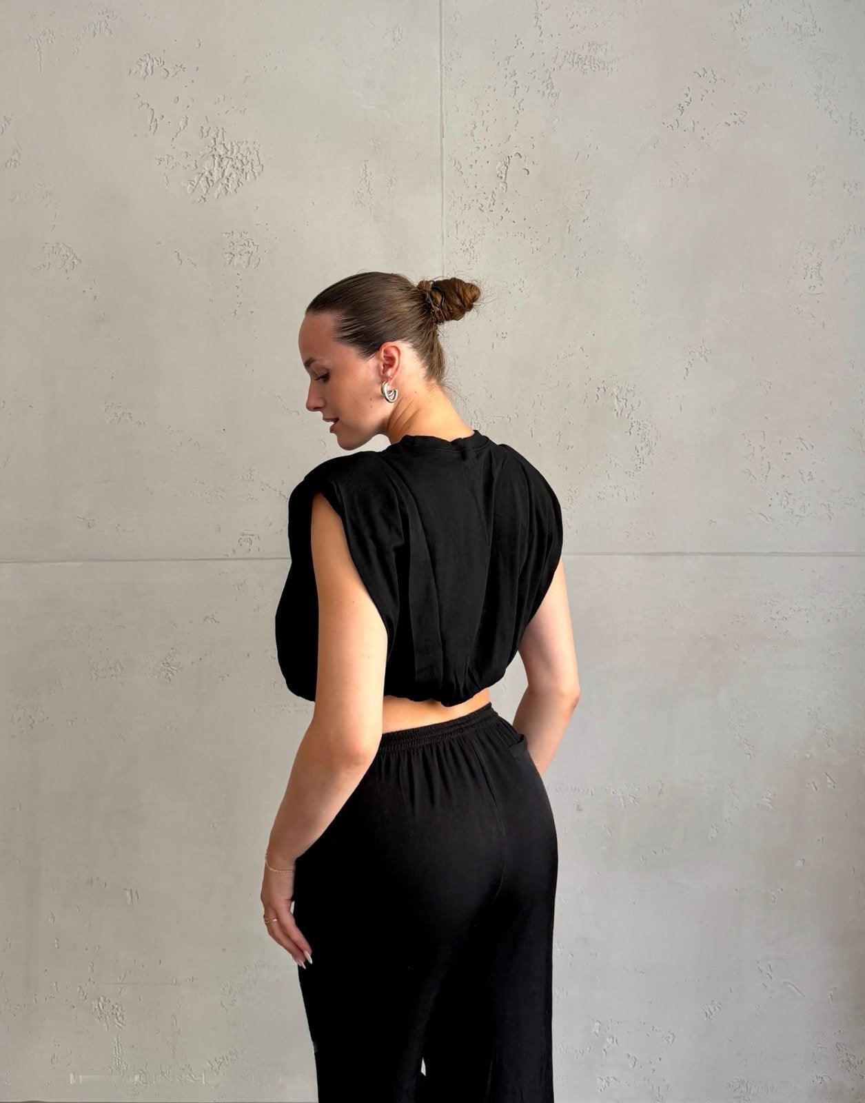 Crop Top mit Schulterpolstern - Switch-Fashion
