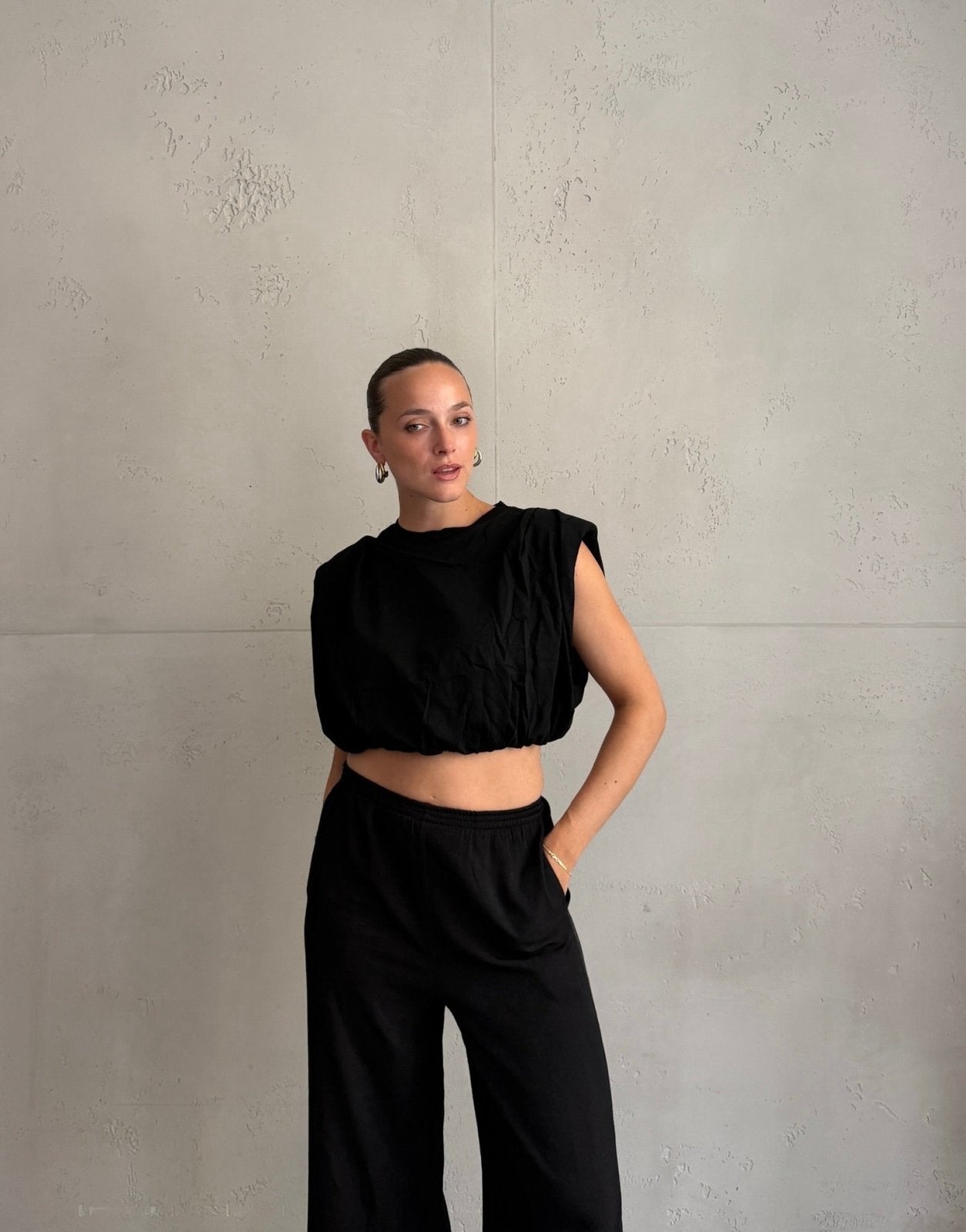 Crop Top mit Schulterpolstern - Switch-Fashion