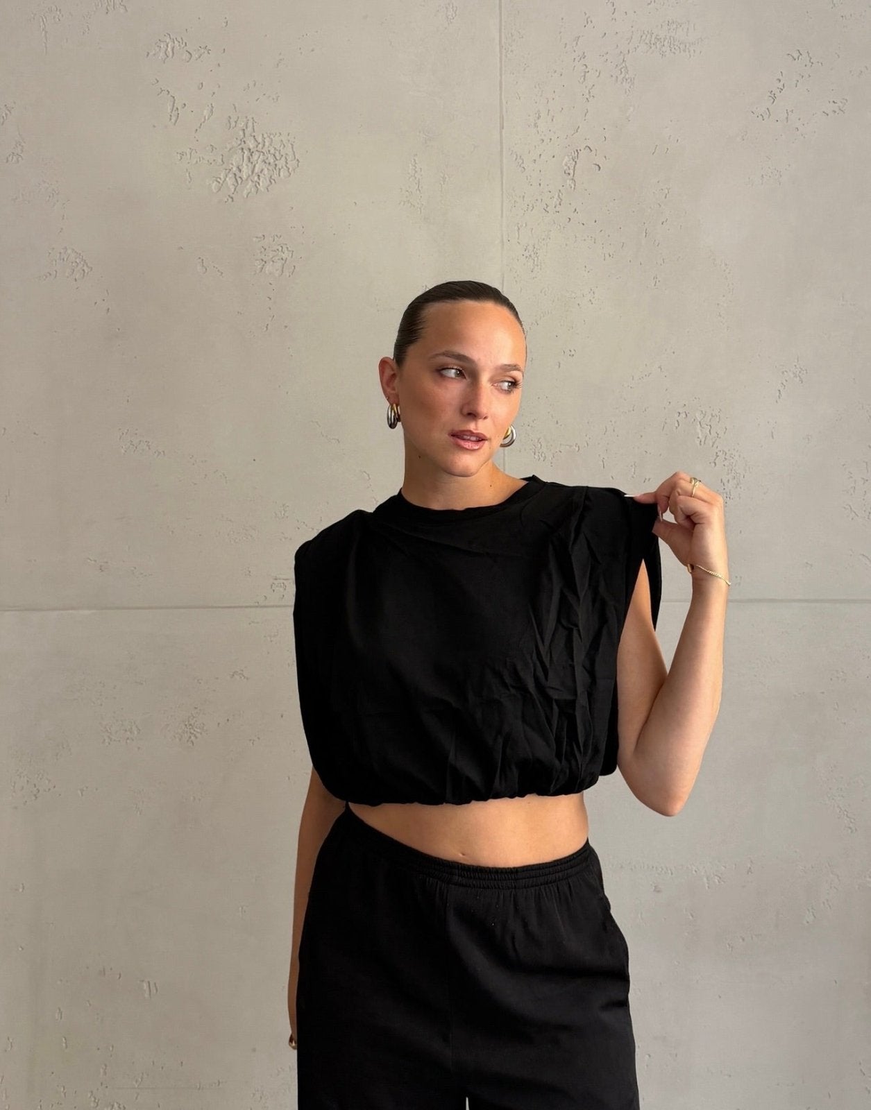 Crop Top mit Schulterpolstern - Switch-Fashion