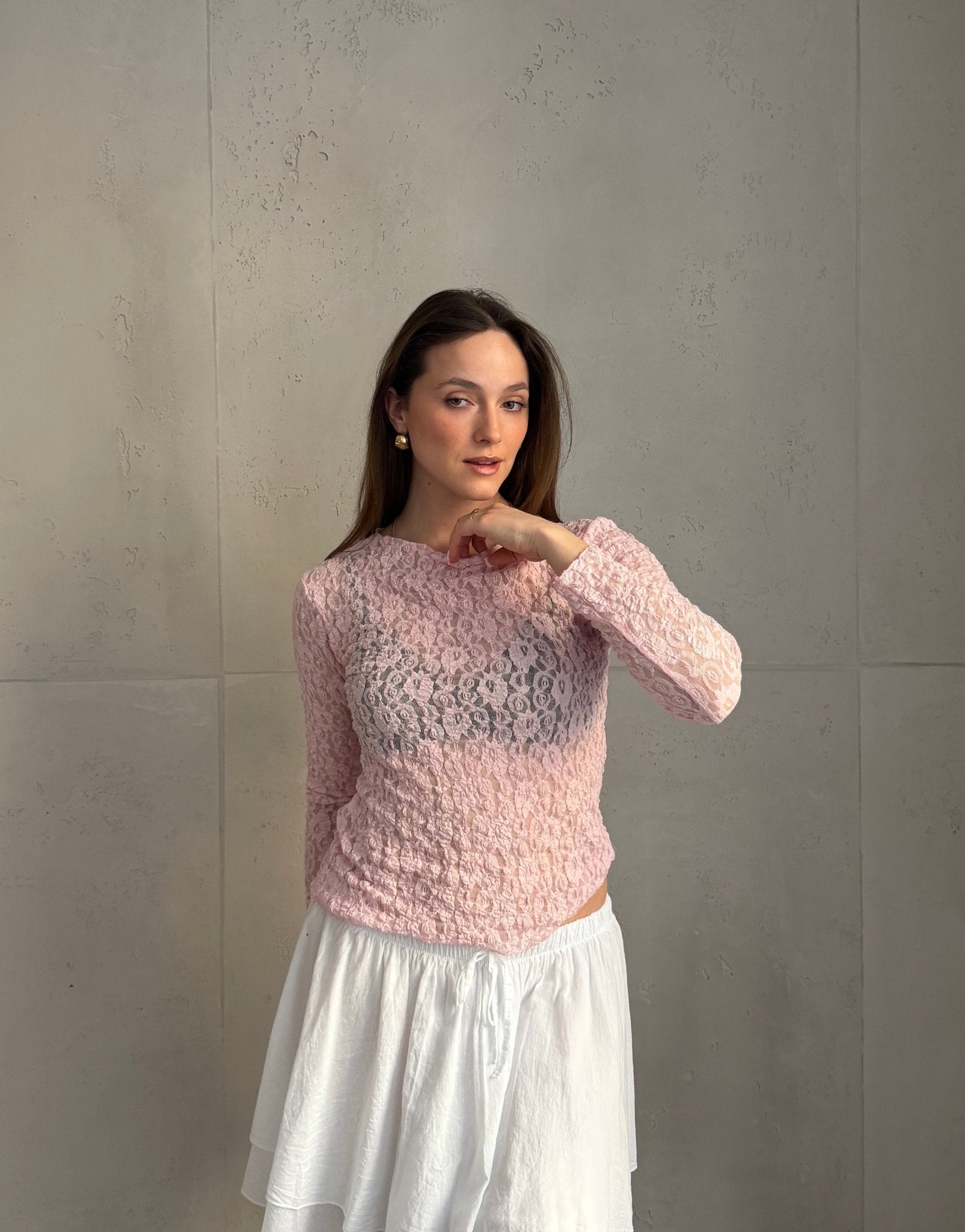 Figurbetontes Langarmshirt aus Spitze (Sheer Look) - Switch - Fashion