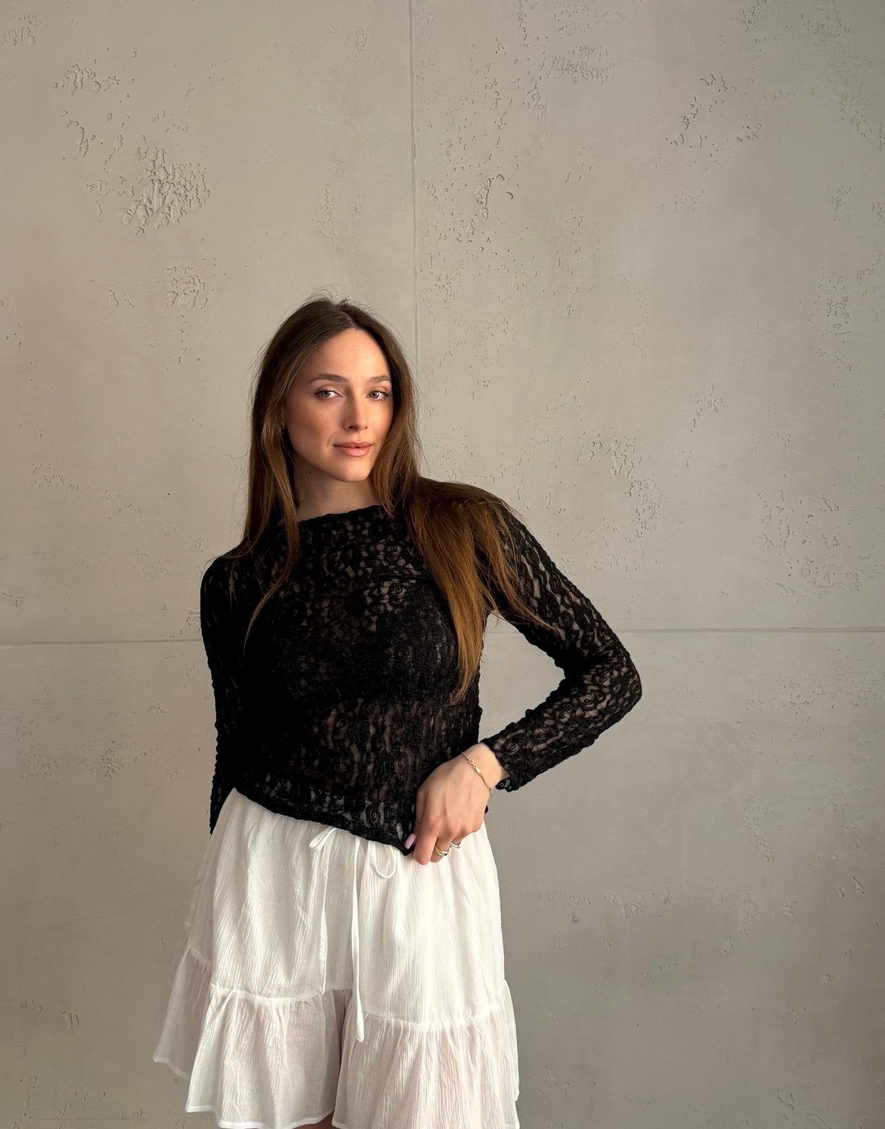 Figurbetontes Langarmshirt aus Spitze (Sheer Look) - Switch - Fashion