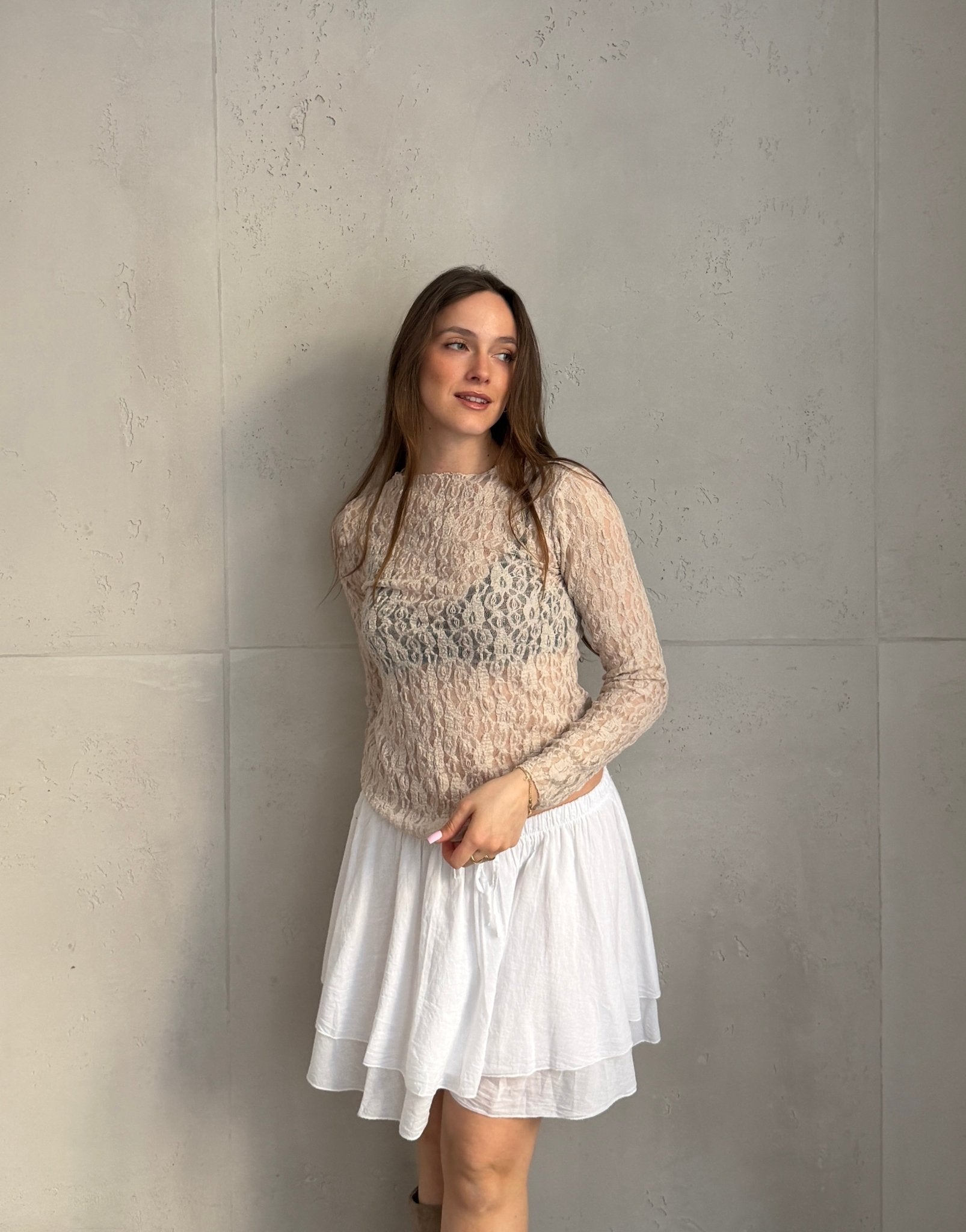 Figurbetontes Langarmshirt aus Spitze (Sheer Look) - Switch - Fashion