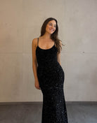 Figurbetontes Maxikleid mit Pailletten - Switch - Fashion
