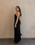 Figurbetontes Maxikleid mit Pailletten - Switch - Fashion