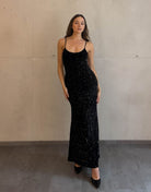 Figurbetontes Maxikleid mit Pailletten - Switch - Fashion