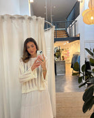 Gehäkelter Pullover mit ausgestellten Ärmeln – Weitmaschig in Offwhite - Switch - Fashion