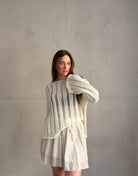 Gehäkelter Pullover mit ausgestellten Ärmeln – Weitmaschig in Offwhite - Switch - Fashion