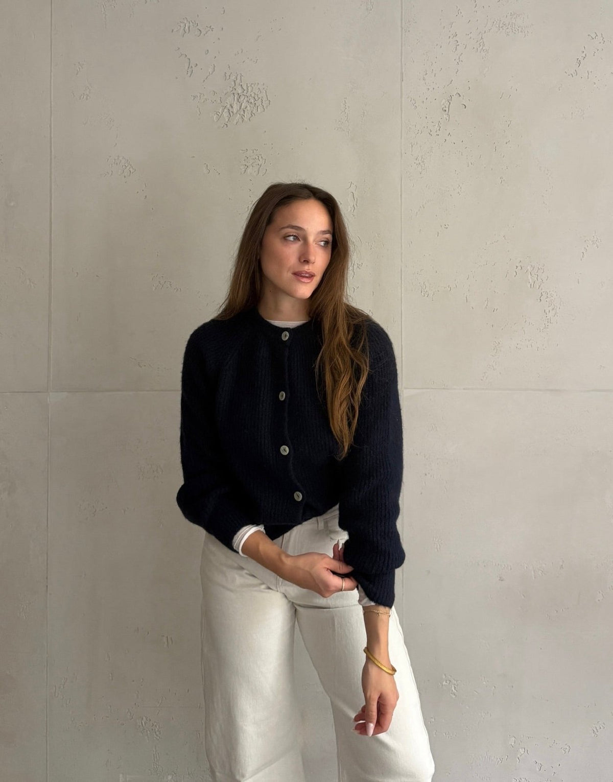 Gerippte Strickjacke mit Knopfleiste - Switch-Fashion