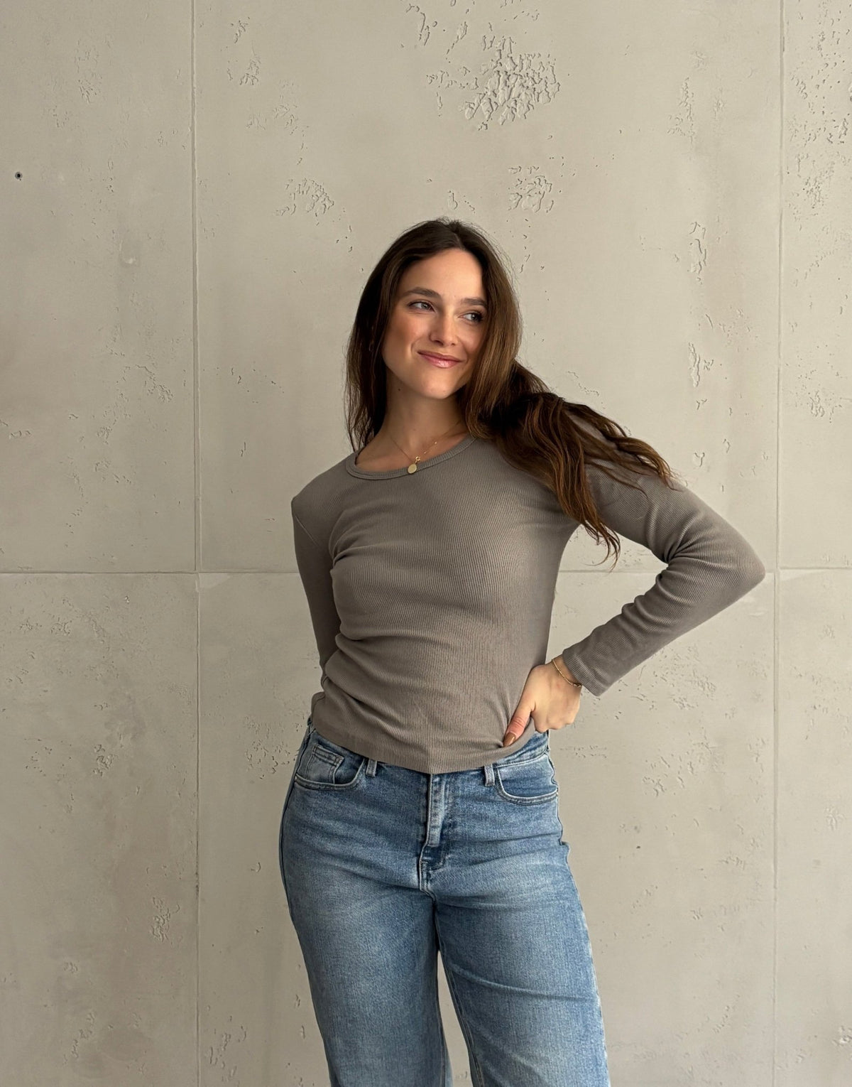 Geripptes Basic Longsleeve