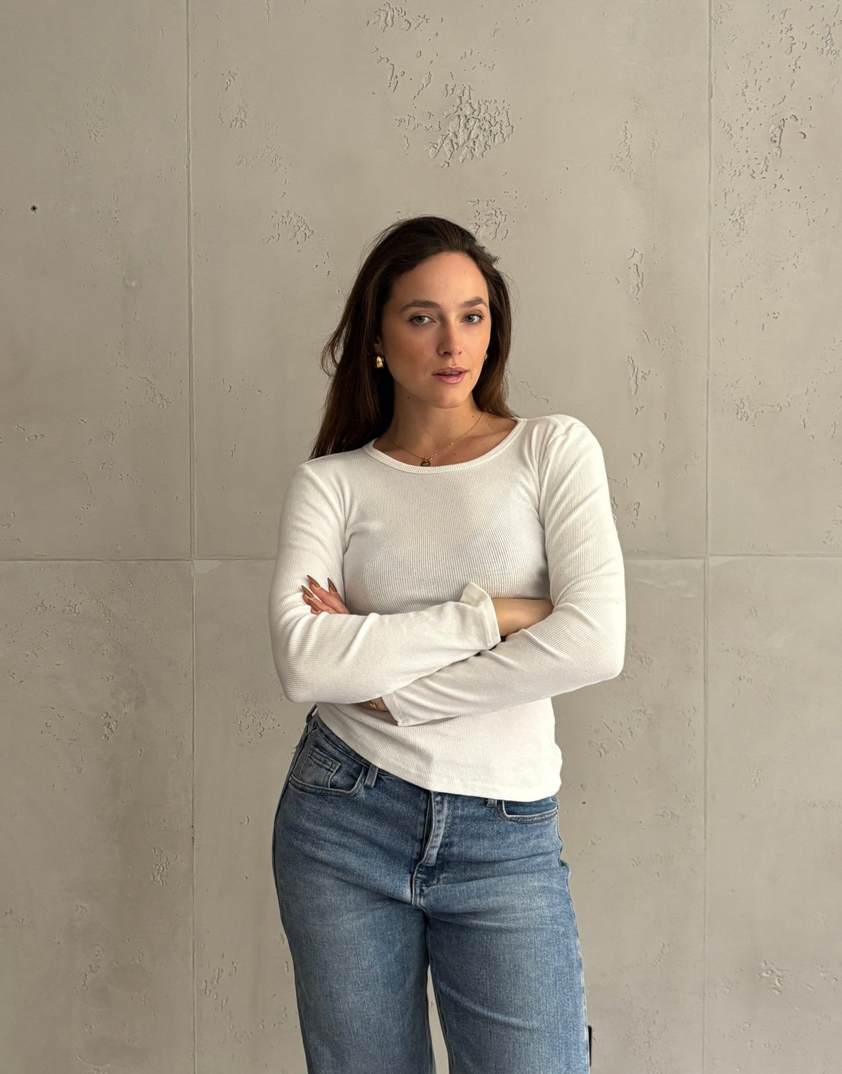 Geripptes Basic Longsleeve