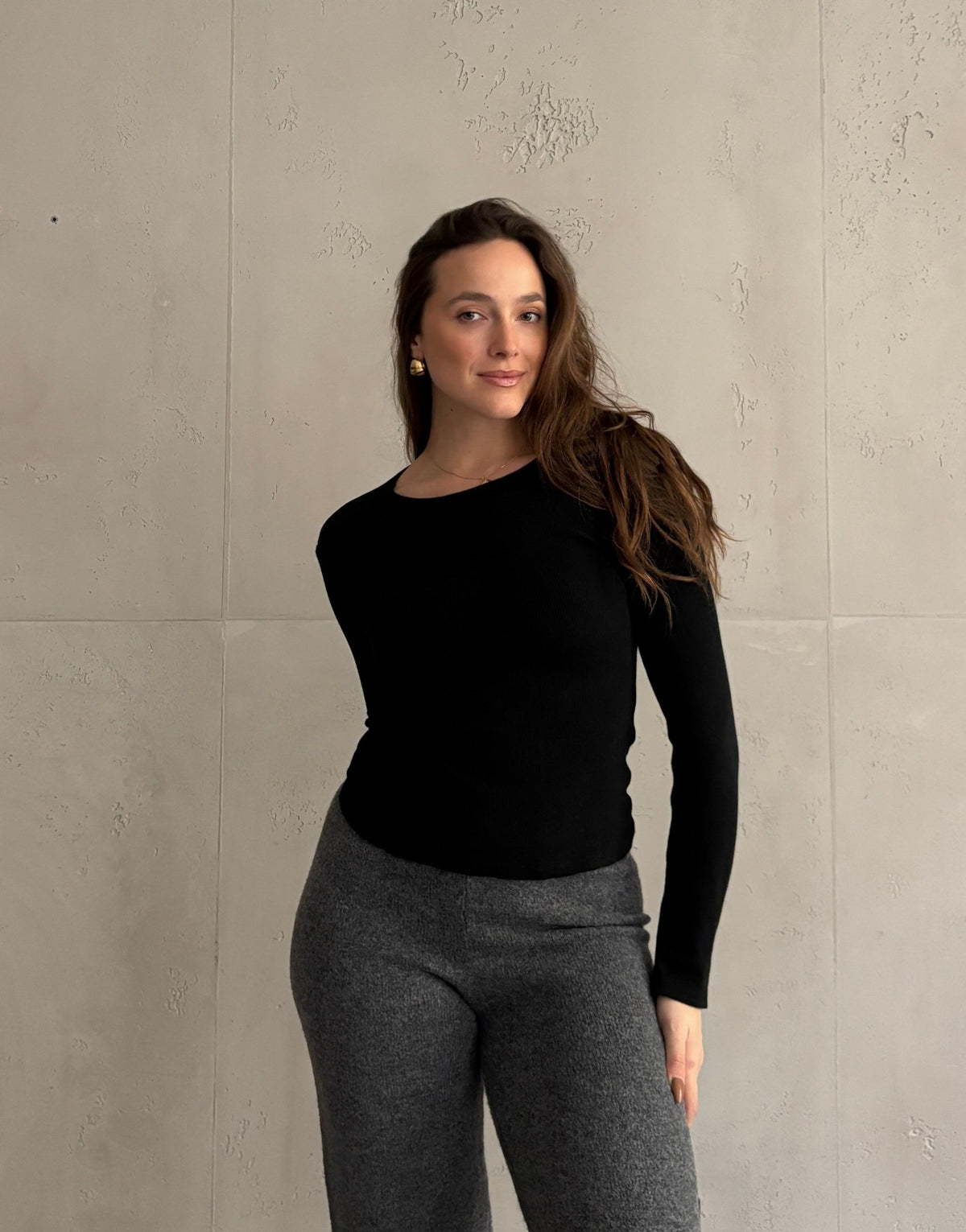Geripptes Basic Longsleeve