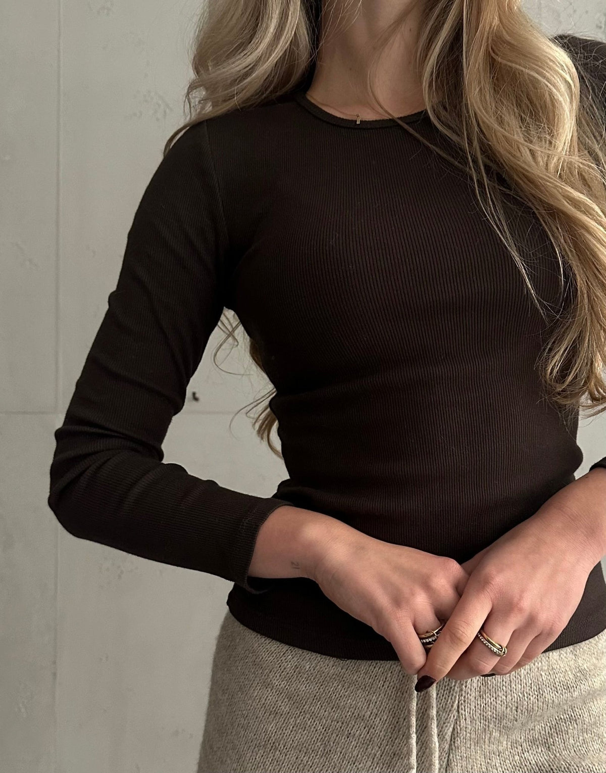 Geripptes Basic Longsleeve