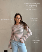 Geripptes Langarmshirt Gestreift mit ausgestelltem Arm - Switch - Fashion