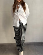 Gestreifte Hose aus Viskose - Switch - Fashion