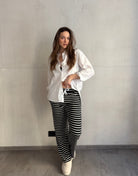 Gestreifte Hose aus Viskose - Switch - Fashion