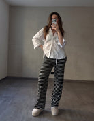 Gestreifte Hose aus Viskose - Switch - Fashion