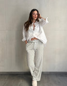 Gestreifte Hose aus Viskose - Switch - Fashion