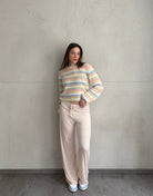 Gestreifte Lounge Pant aus Rayon - Stretch - Switch - Fashion