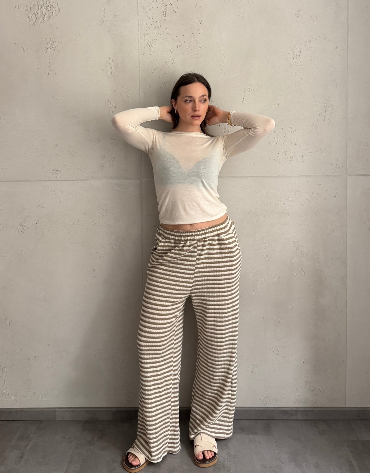 Gestreifte Wide Leg Hose im Zickzack - Look - Switch - Fashion