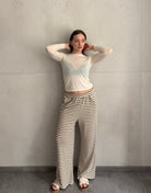 Gestreifte Wide Leg Hose im Zickzack - Look - Switch - Fashion