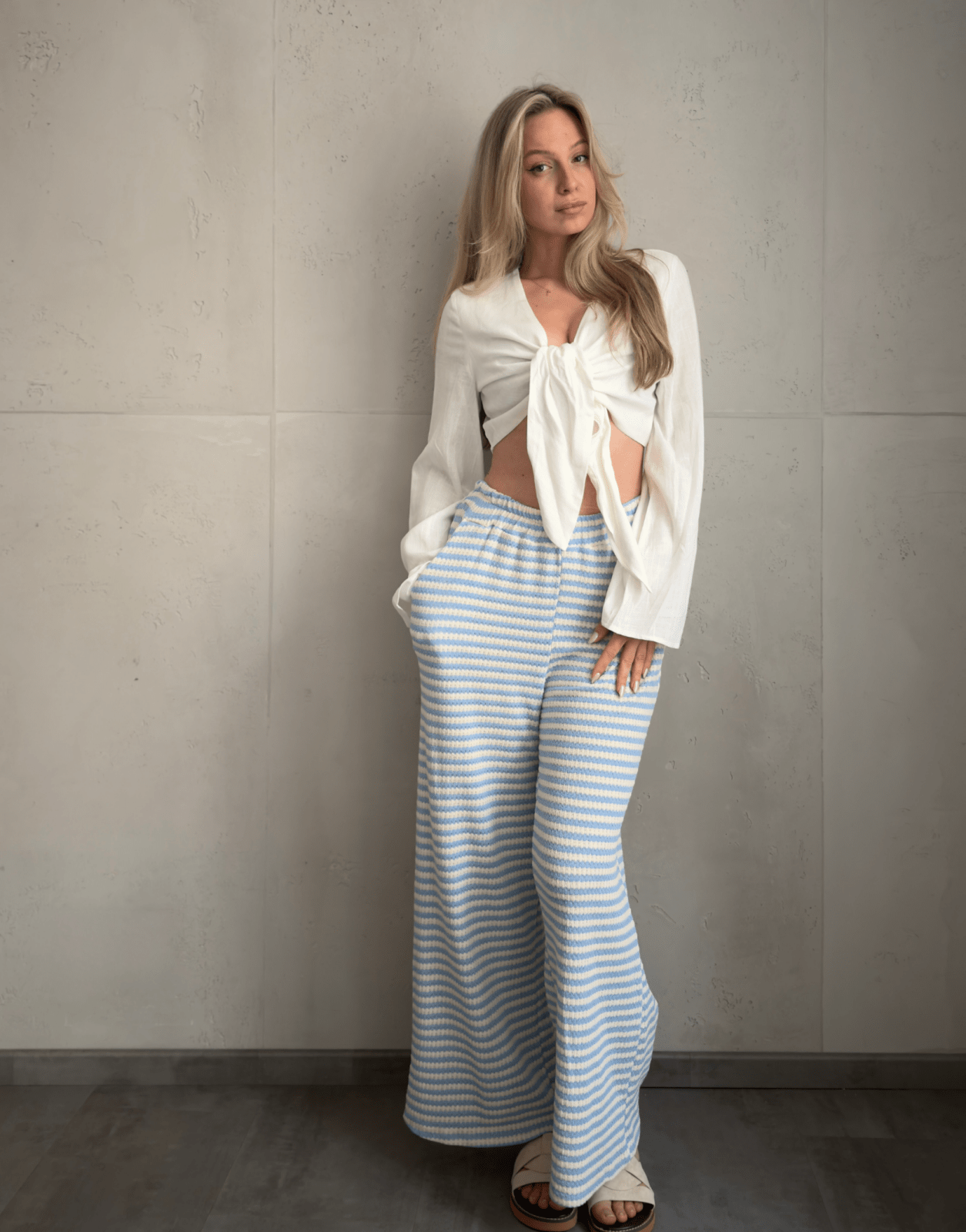 Gestreifte Wide Leg Hose im Zickzack - Look - Switch - Fashion
