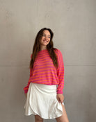 Gestreifter Baumwoll - Pullover mit Außennaht - Switch - Fashion