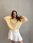 Gestreifter Baumwoll - Pullover mit Außennaht - Switch - Fashion