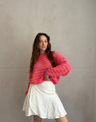 Gestreifter Baumwoll - Pullover mit Außennaht - Switch - Fashion