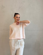 Gestreifter Kurzarm Pullover - Switch - Fashion