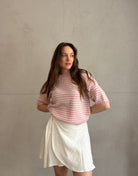 Gestreifter Kurzarm Pullover - Switch - Fashion