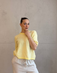 Gestreifter Kurzarm Pullover