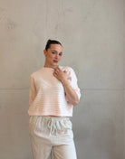 Gestreifter Kurzarm Pullover - Switch - Fashion