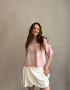 Gestreifter Kurzarm Pullover - Switch - Fashion