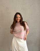 Gestreifter Kurzarm Pullover - Switch - Fashion