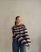 Gestreifter Oversize Pullover mit Bund - Switch - Fashion