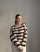 Gestreifter Oversize Pullover mit Bund - Switch - Fashion