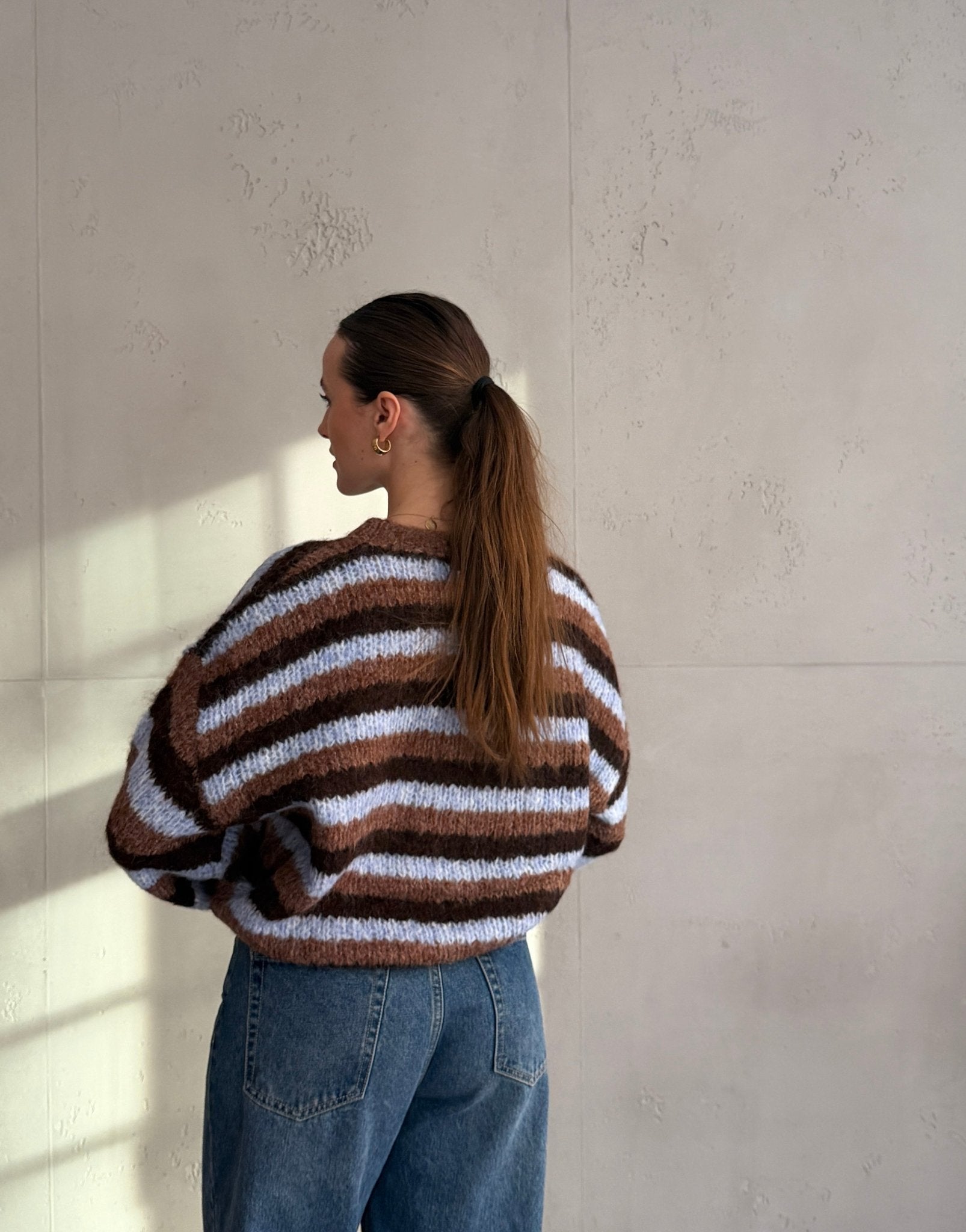 Gestreifter Oversize Pullover mit Bund - Switch - Fashion