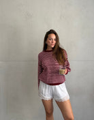 Gestreifter Pullover mit abgesetzter Naht - Switch-Fashion