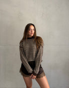 Gestreifter Pullover mit abgesetzter Naht - Switch-Fashion