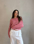 Gestreifter Pullover mit Außennaht - Switch - Fashion