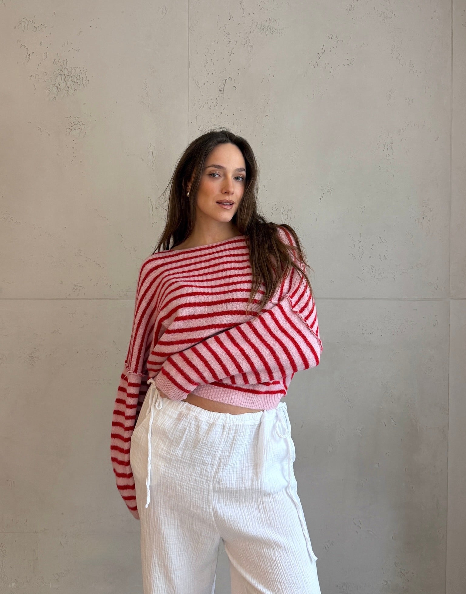 Gestreifter Pullover mit Außennaht - Switch - Fashion