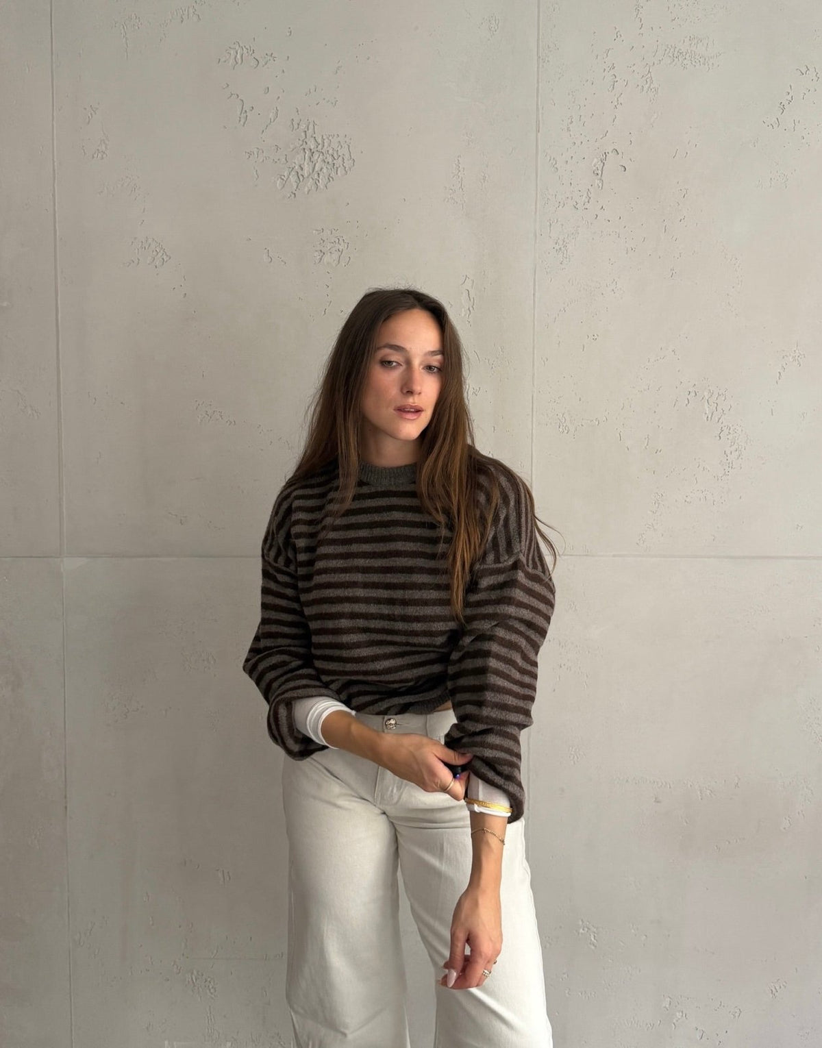 Gestreifter Pullover mit Rundhals - Switch-Fashion